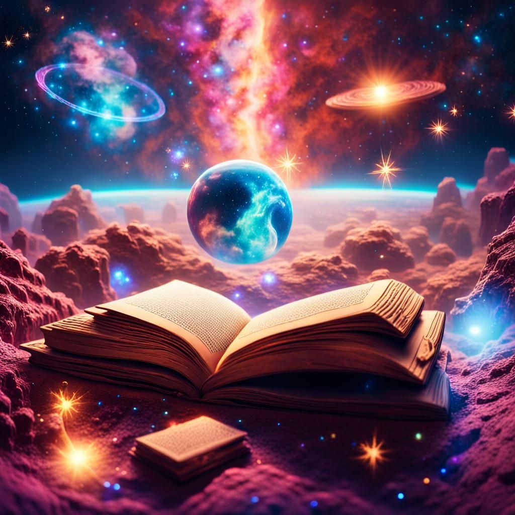 Celestial Concept Art: Humans Discover Cosmic Knowledge