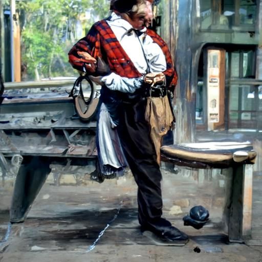 1800s Man with Pocket Watch, Oil Painting