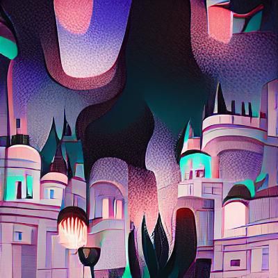 Disneyland in Minecraft Netherworld: Art Deco Style
