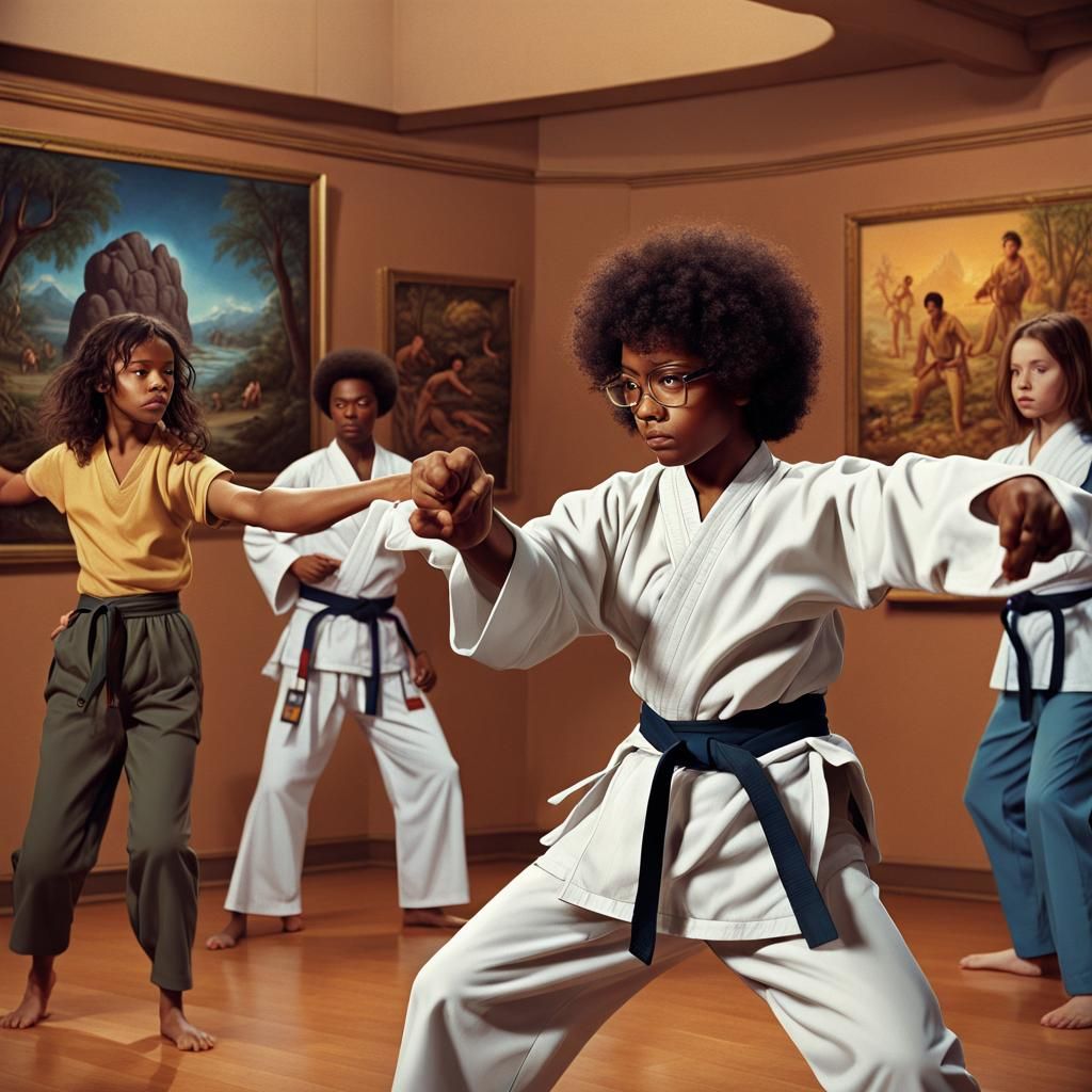 1970s Martial Arts Class at Philadelphia Museum