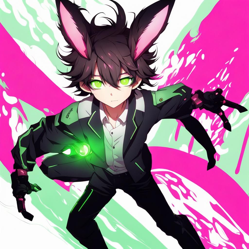 Anime Boy with Fox Tail and Mecha Limbs