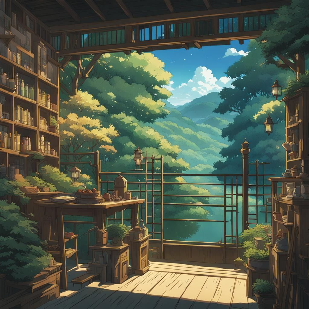 Nogitsune in Studio Ghibli Anime Style