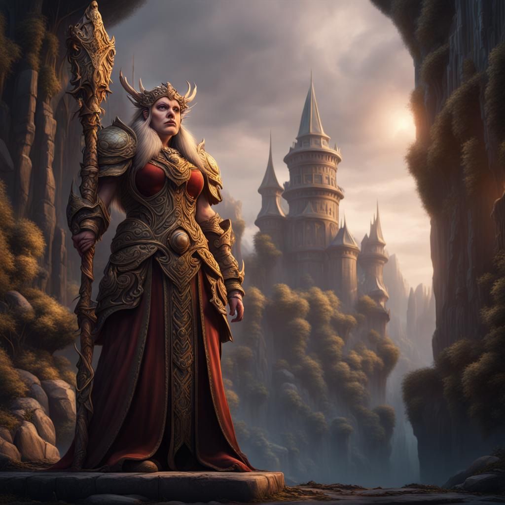 Detailed Dwarf Queen Fantasy Concept Art