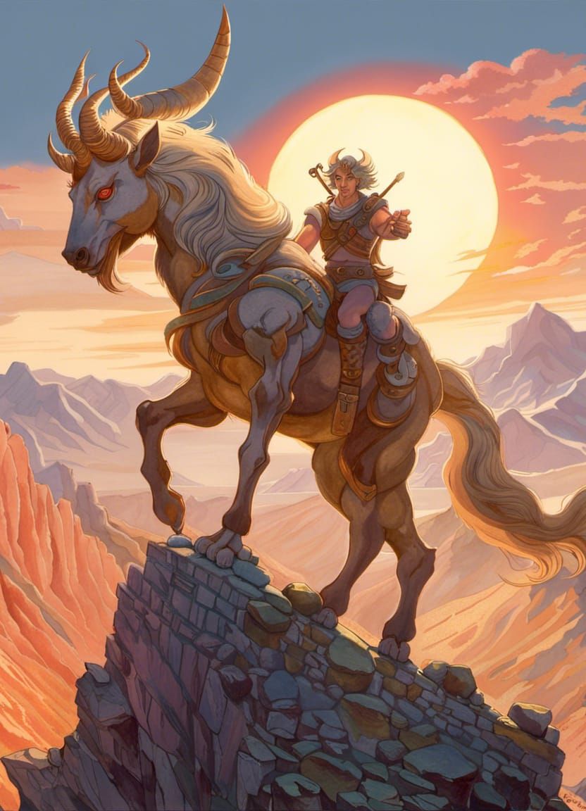 Majestic Centaur Warrior on Mountain Top