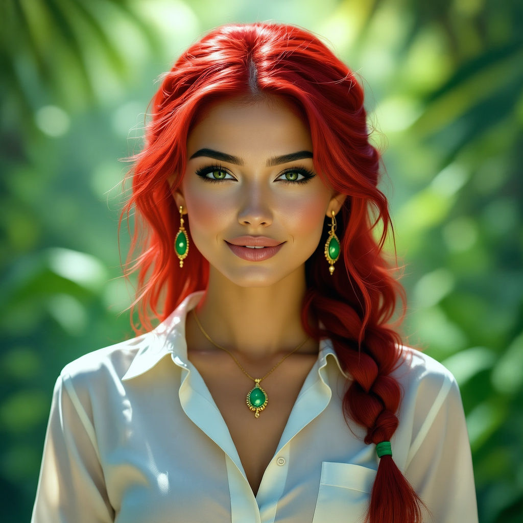 Lush Rainforest Portrait in Hyperrealistic Style