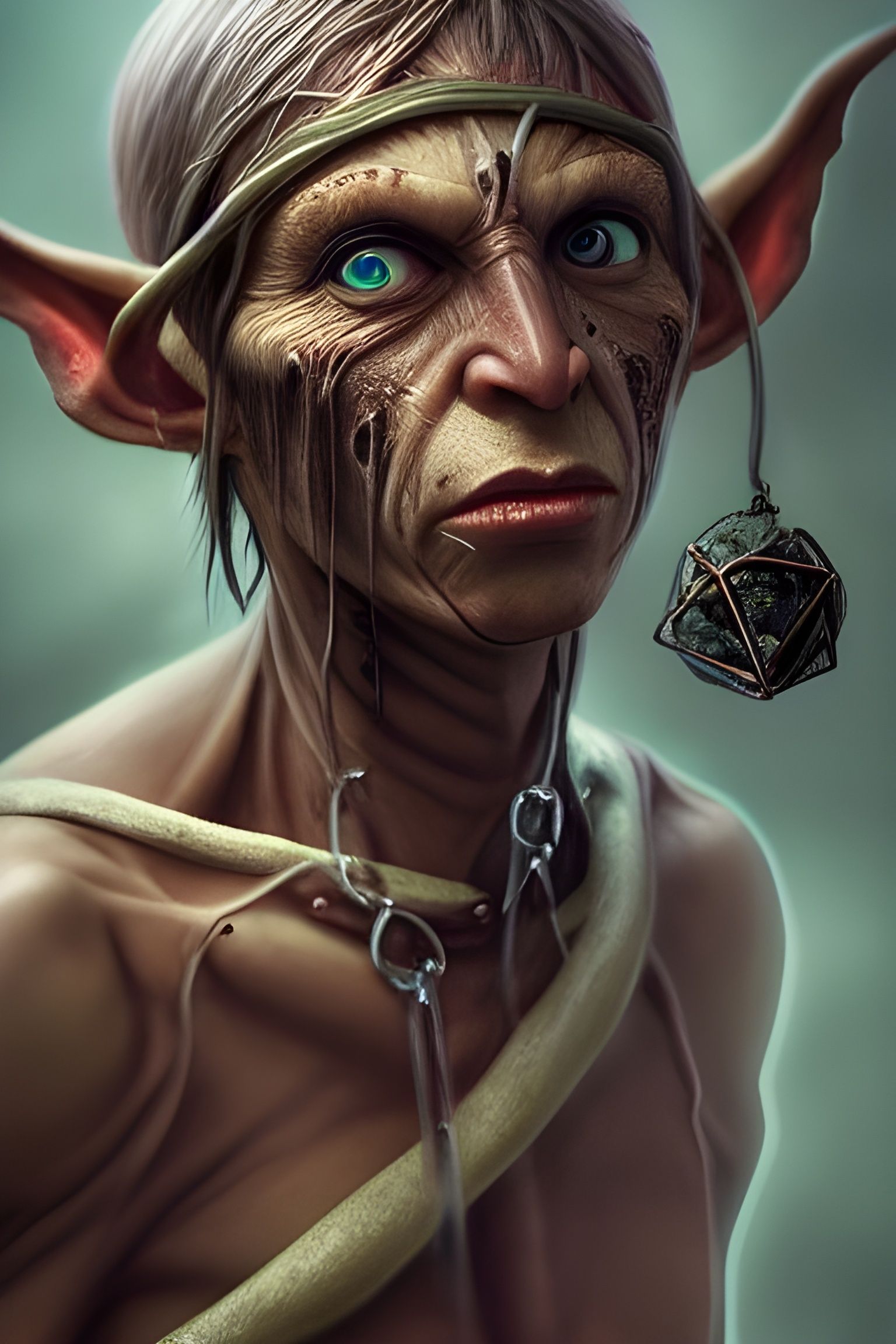 Post-Apocalyptic Elf Goblin Monk Portrait