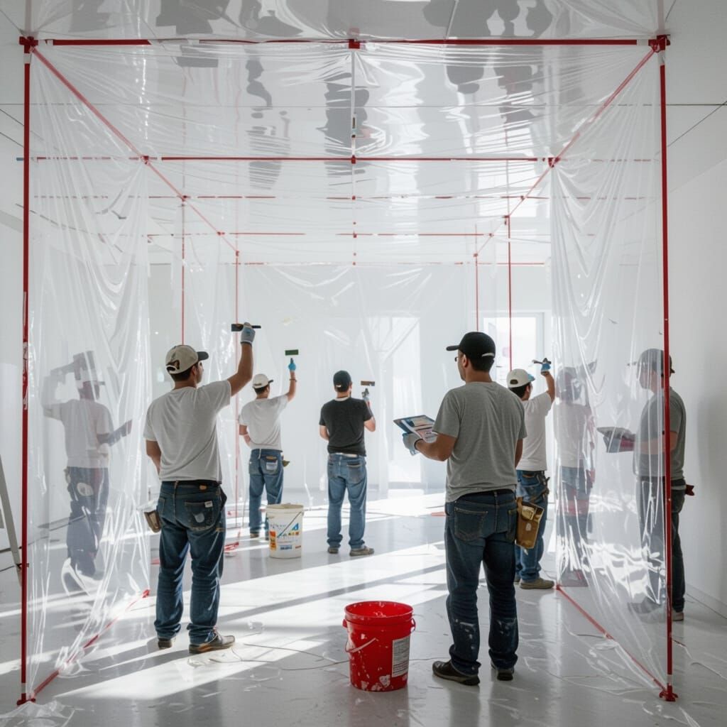 Bright Interior Painting in Le Corbusier Style