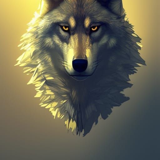 Detailed Wolf Portrait in Artstation Style