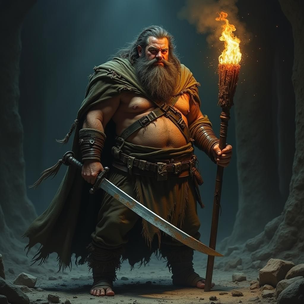 Dark Fantasy Warrior in Ominous Environment