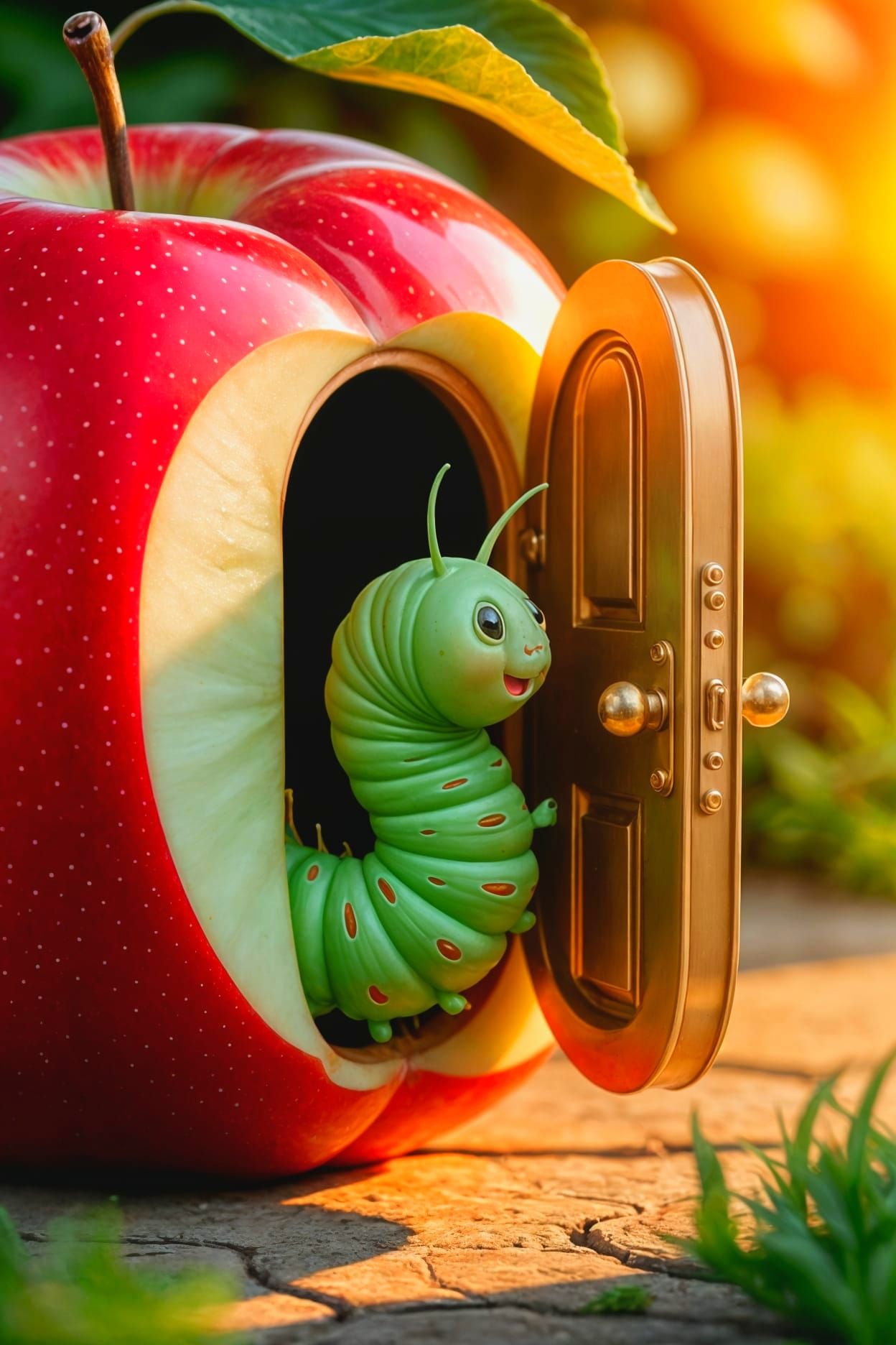 Caterpillar Secret Door!🐛🍎🚪