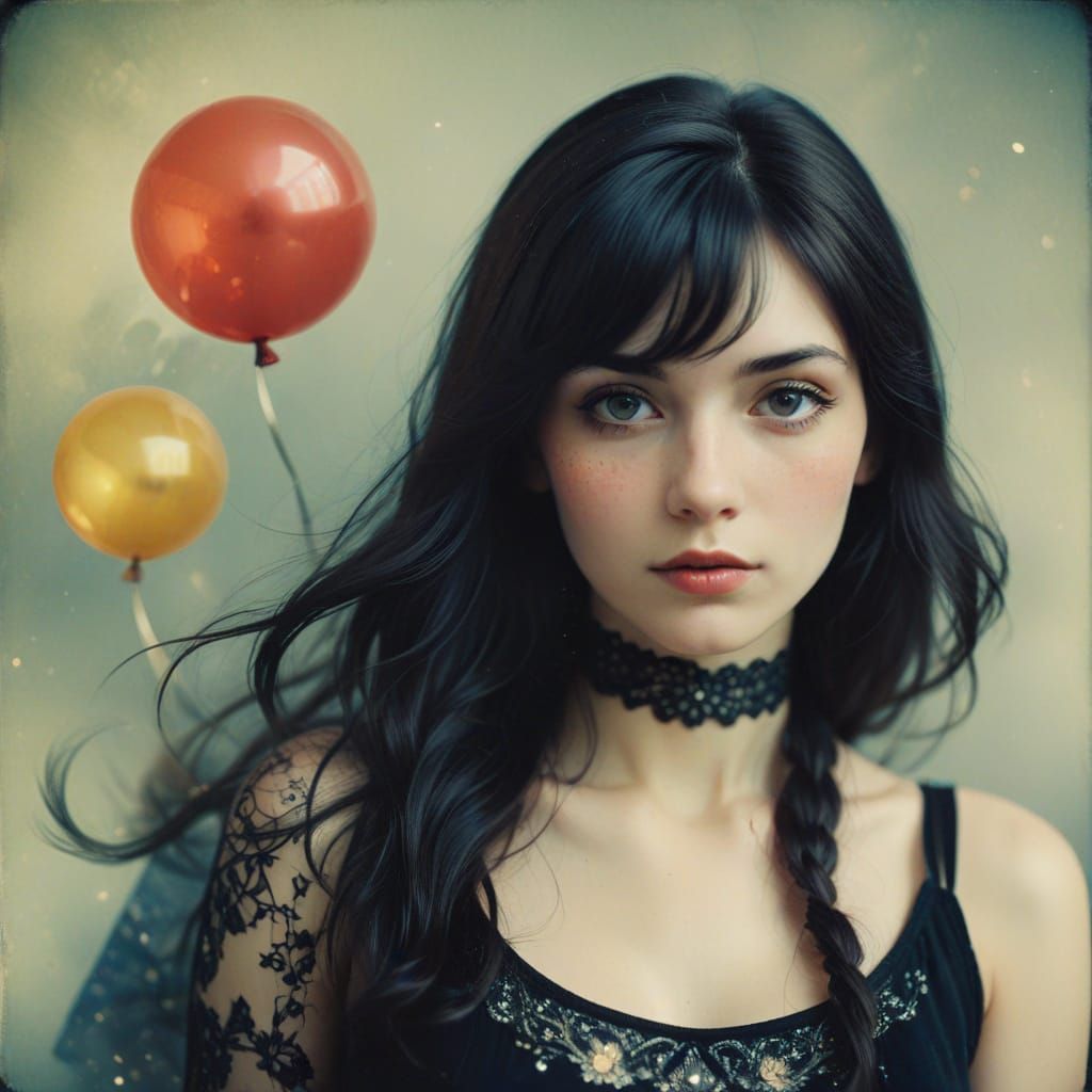 Lung Girl in Elegant Art Nouveau Style