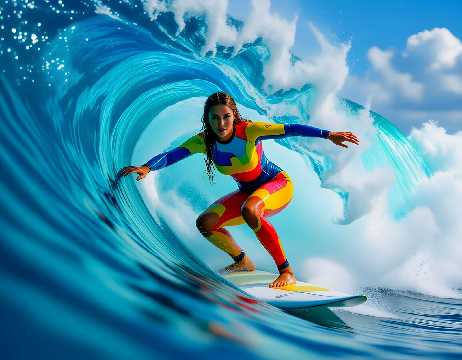Surfer Emerges from Wave at Pipeline Beach