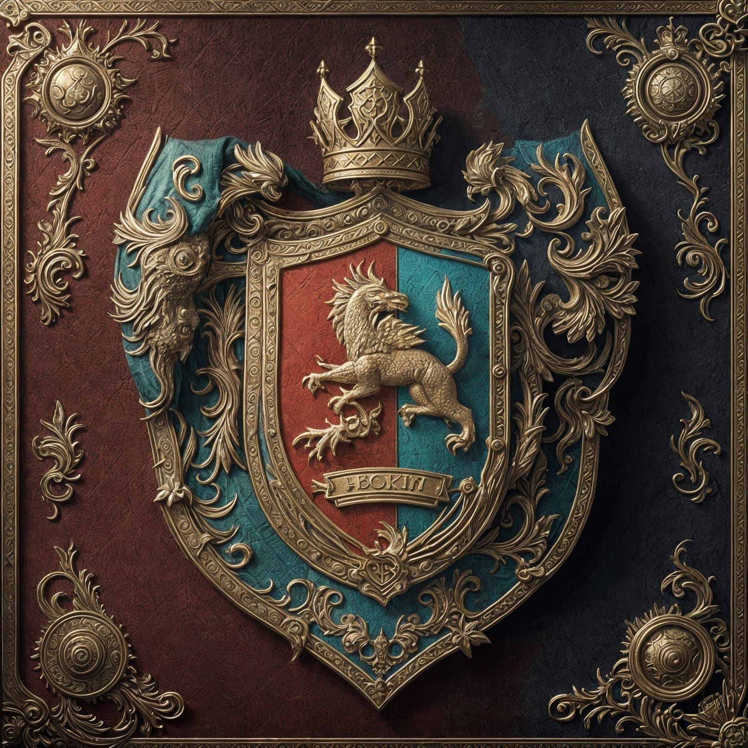 Fantasy Coat of Arms Designs in Detailed Matte Style