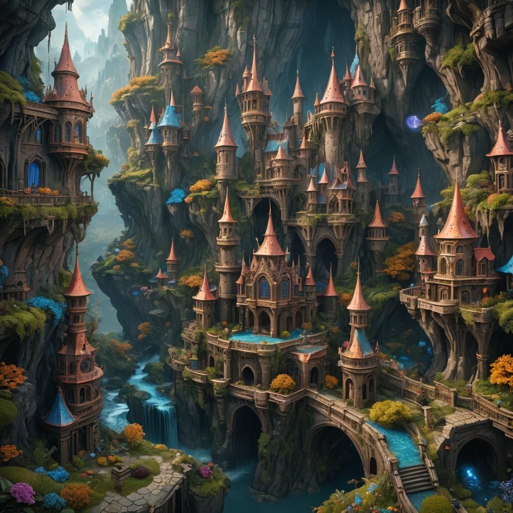 Fantastical Matte Painting in Deep Color, 8K