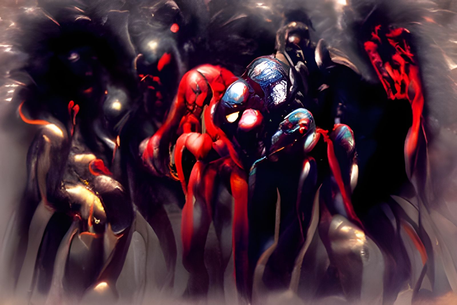 Shadowy Shapeshifters Consume Happiness: Comic Book Art