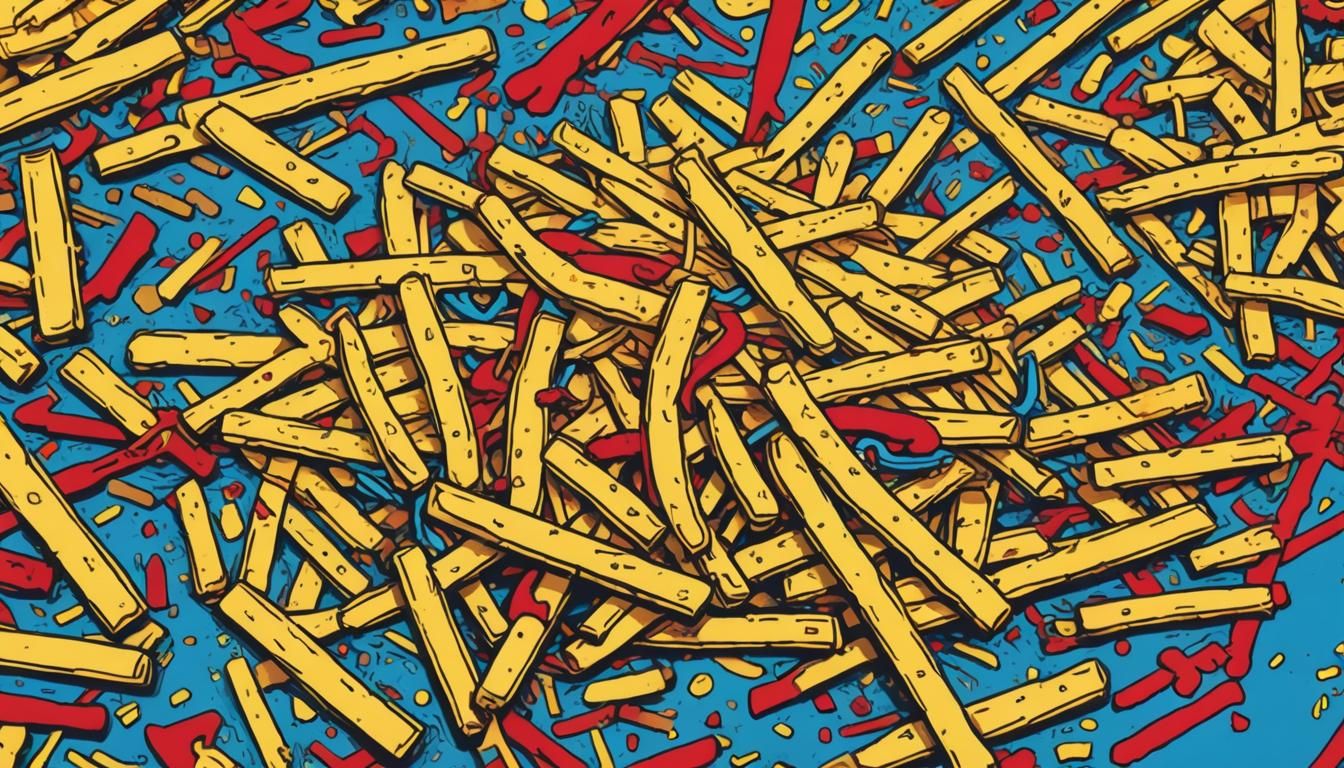 Pop Art French Fries and Bitcoin Screen Print