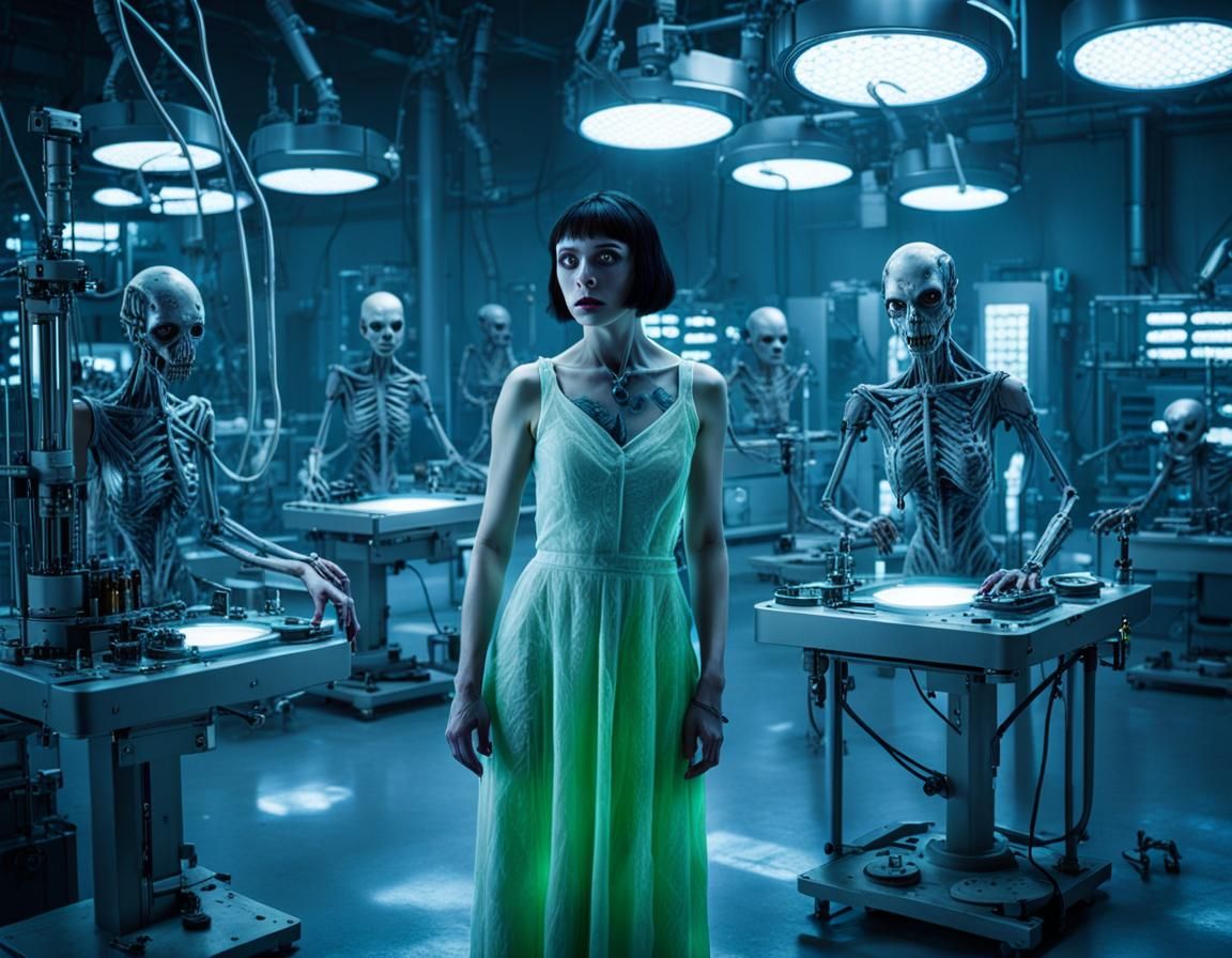 Horrified Woman Experimented on in Sterile Lab