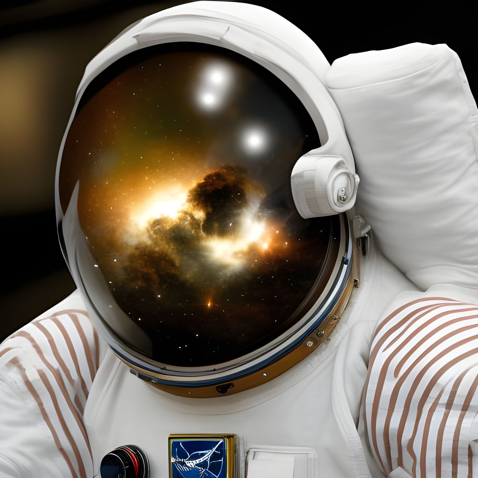 Astronaut Helmet Reflecting Deep Space