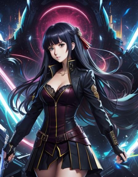 Anime Full Body Portrait in Manga Style