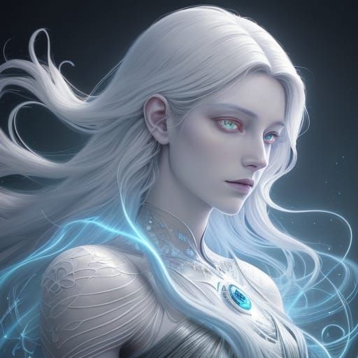 Mystical Digital Portrait of Ezra Moonwhisper in Ethereal Dr...