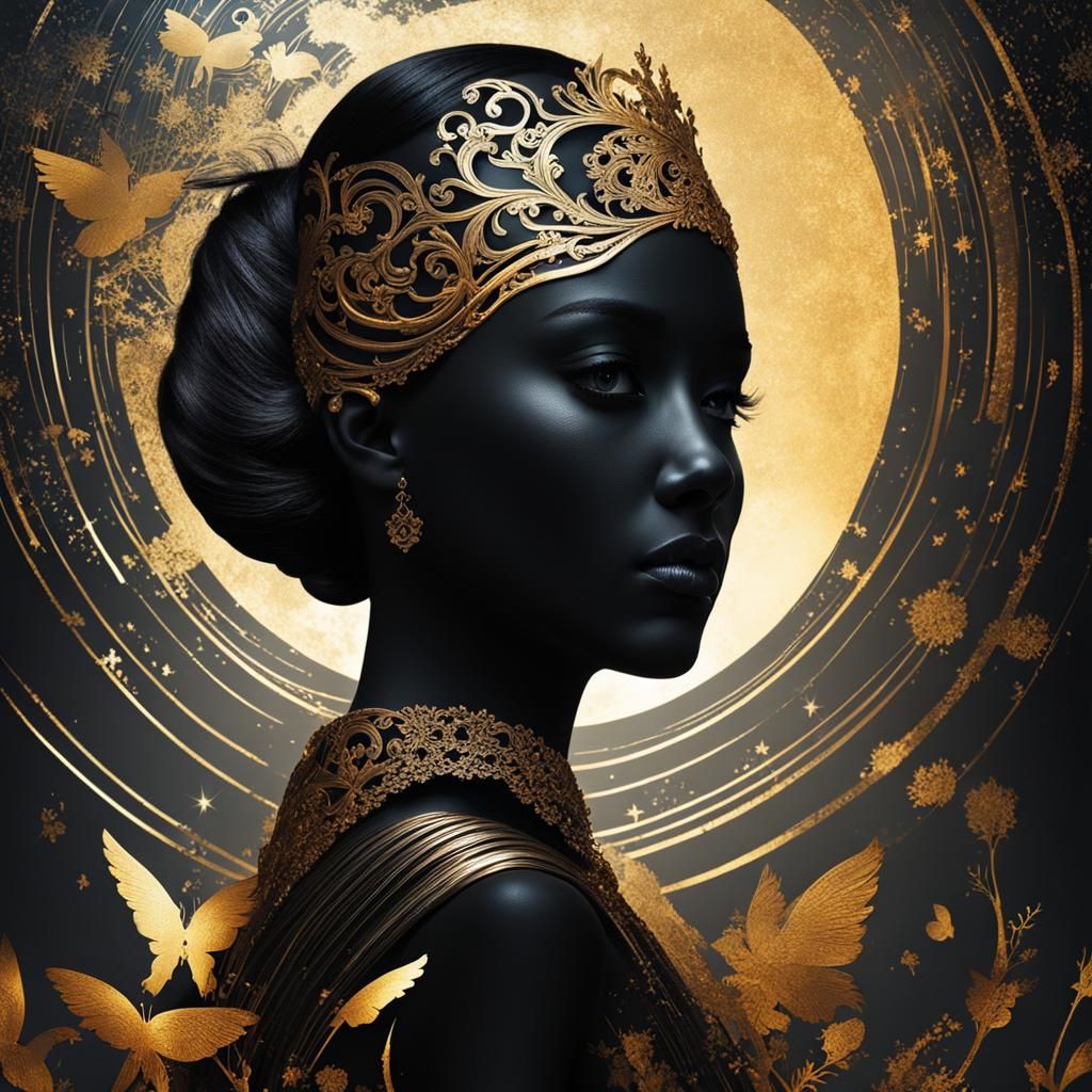 Foil Stamping Art: Woman and Fantasy