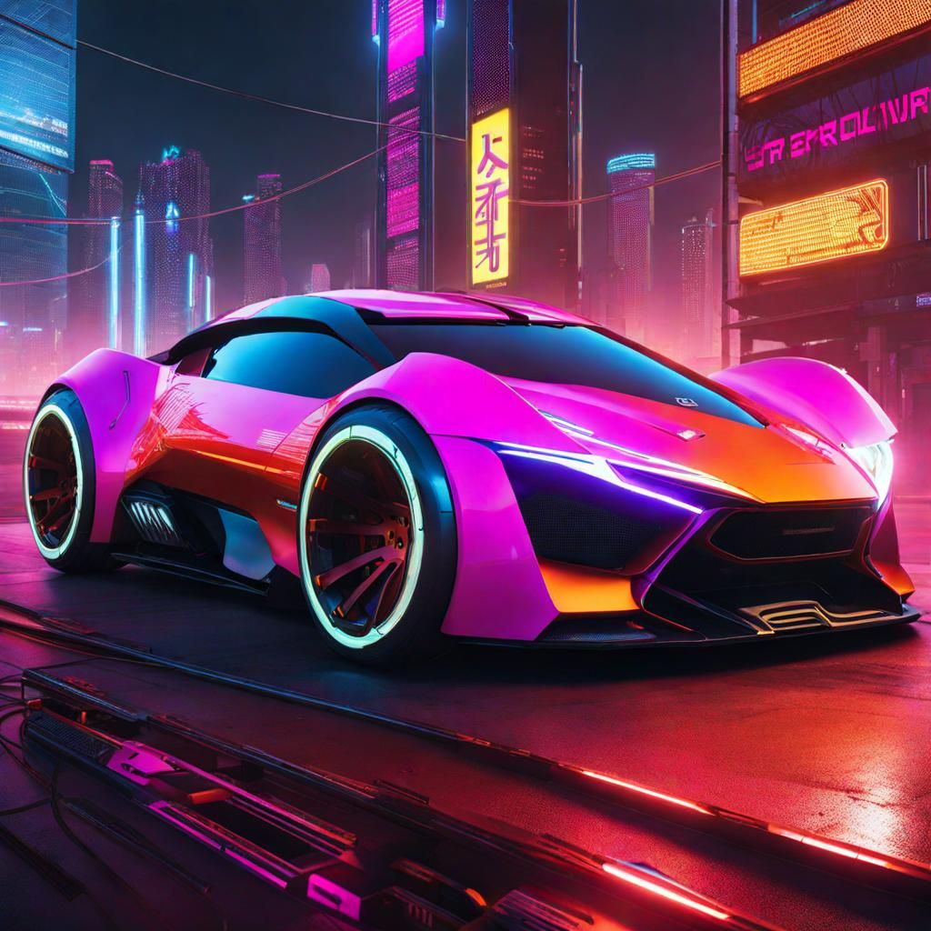 Cyberpunk Sports Car Concept Art