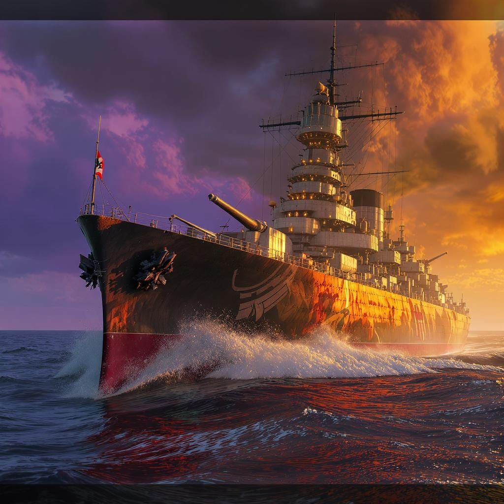 Warship Bismarck: Dark Fantasy Concept Art