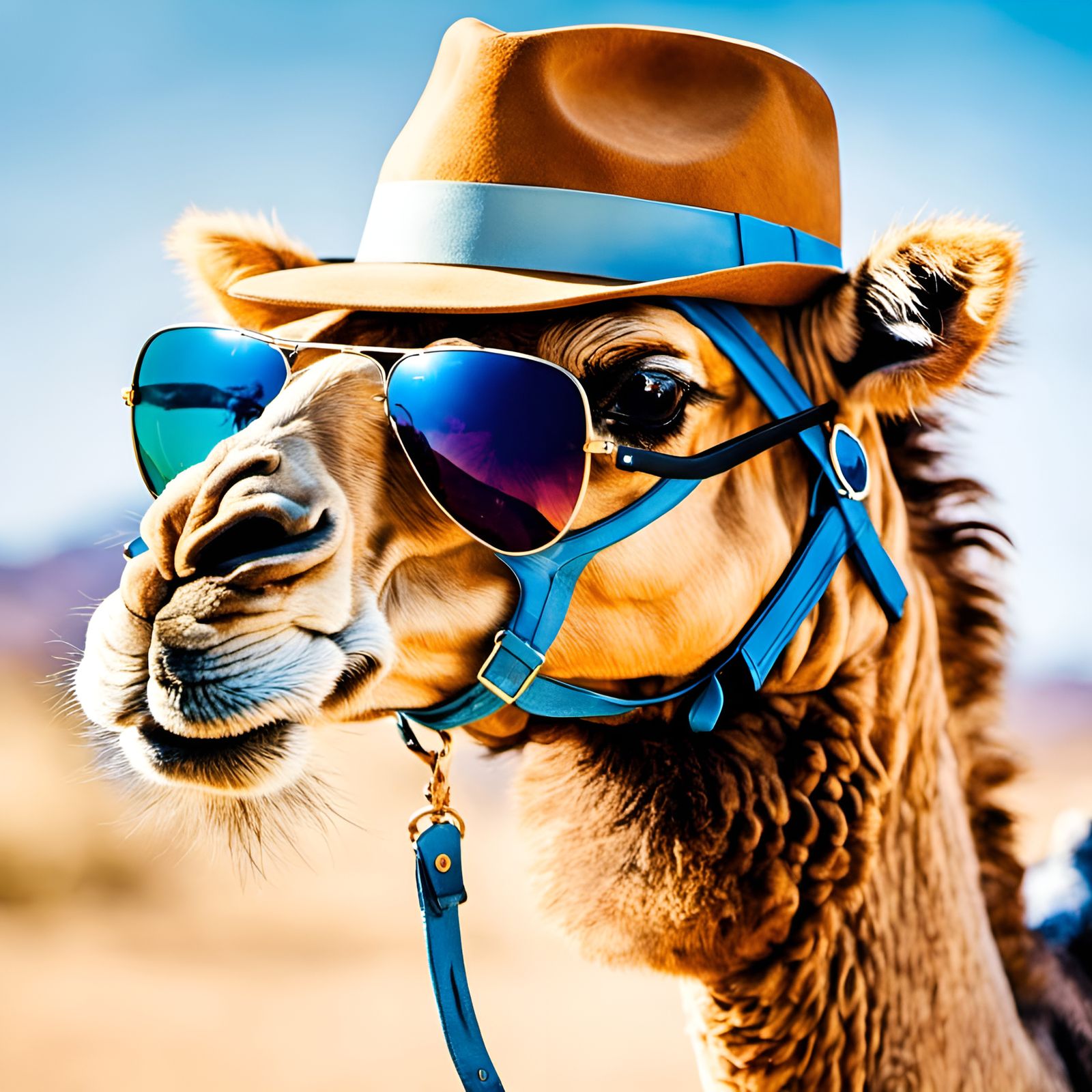 Camel in Sunglasses, Comic Book Art Style