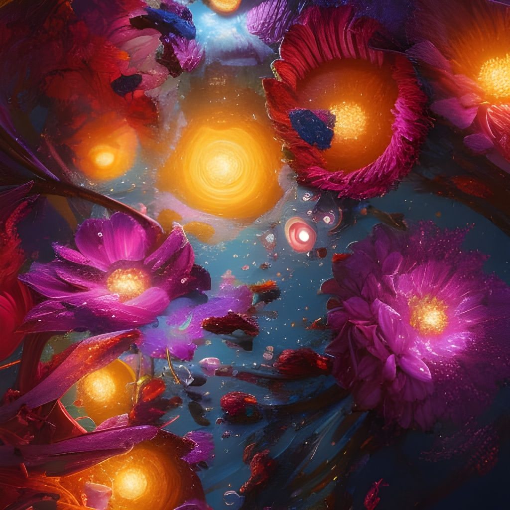 Galaxy Flower Bouquet: Intricate Digital Art