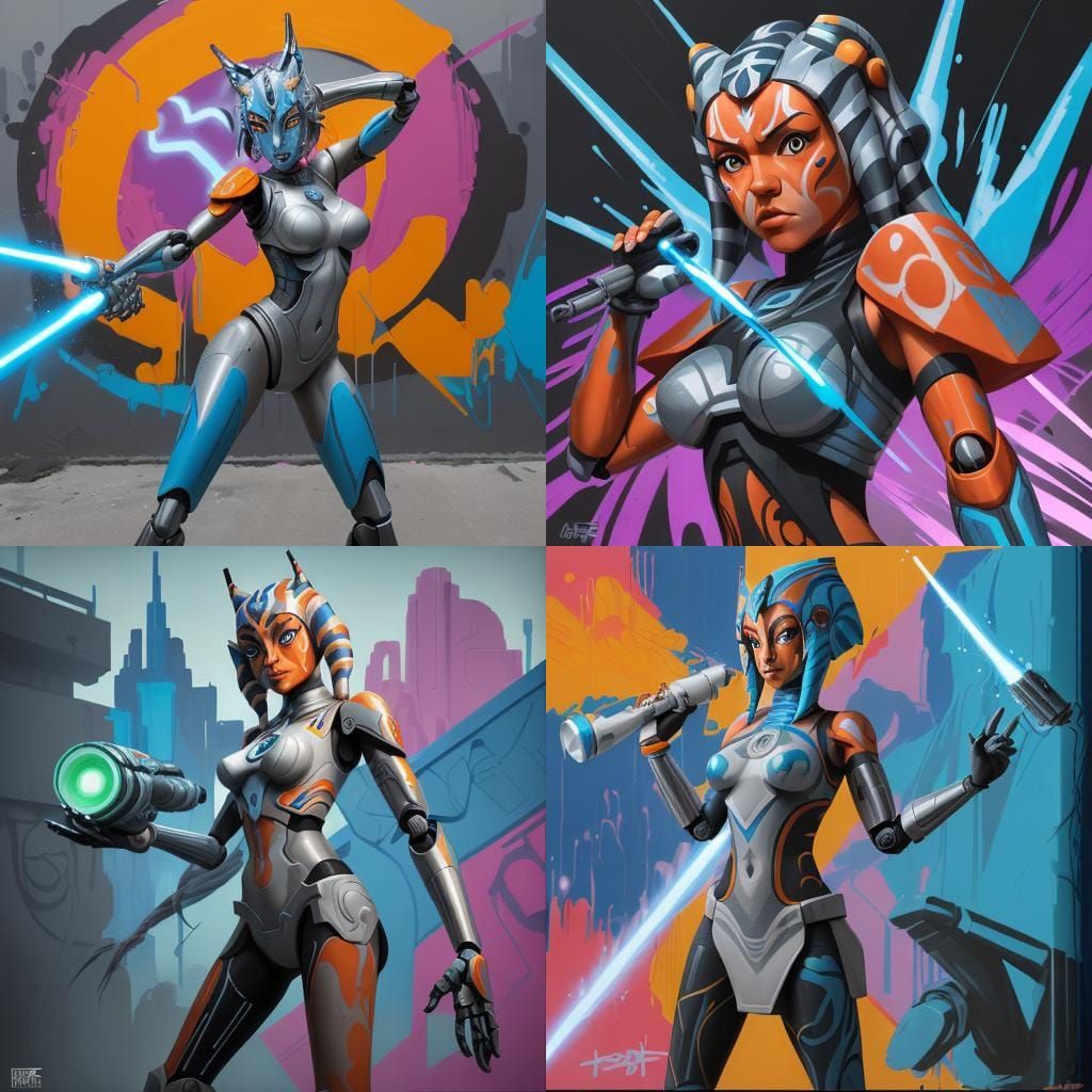 Ahsoka Tano with Robotic Arm and Plasma Cannon