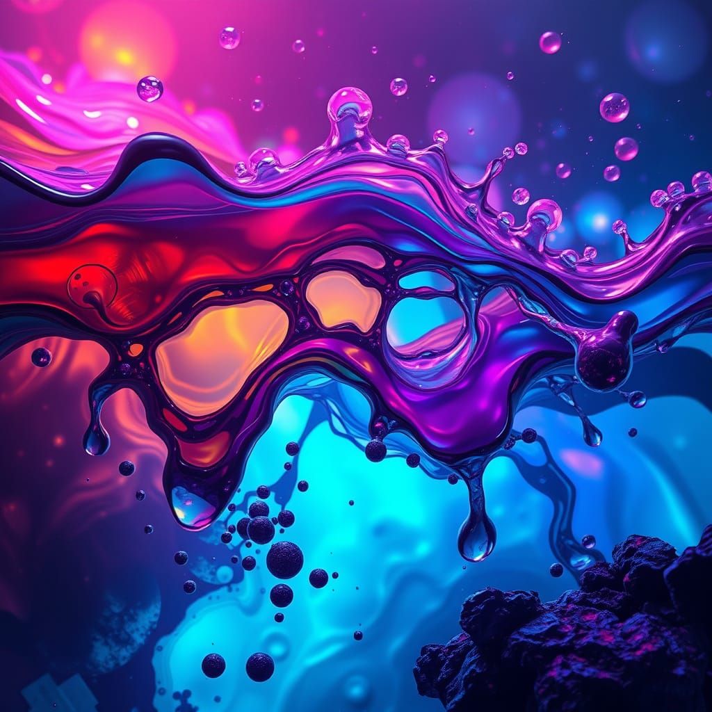 Immiscible Fluids in a Dramatic Matte Painting