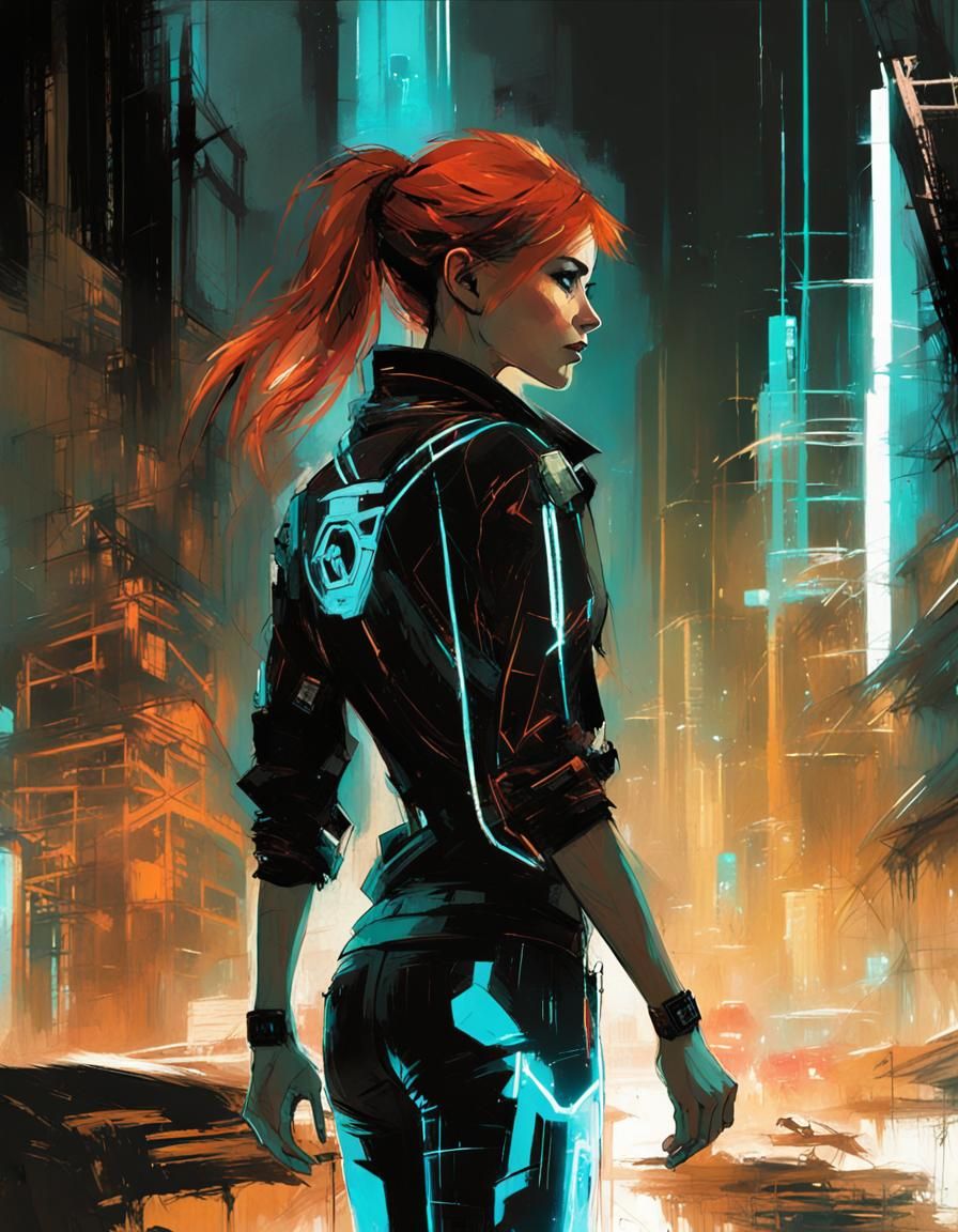 Gamer in Neon City, Comic Book Art