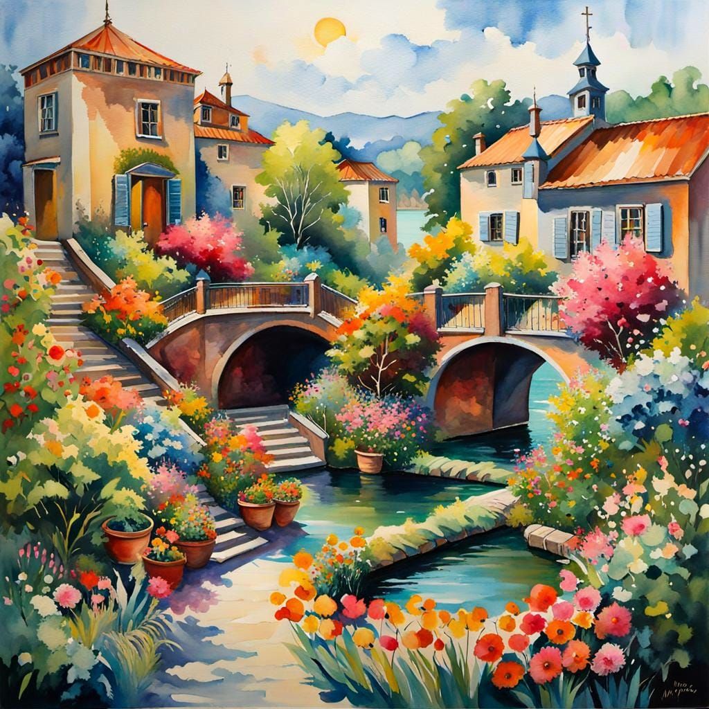 Itallian Village with street gardens