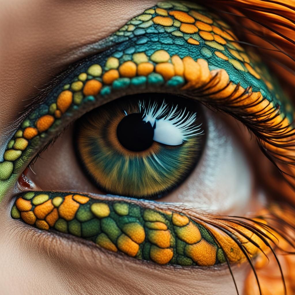 Tropical Fish Eye Makeup: Hyperrealistic Close-up