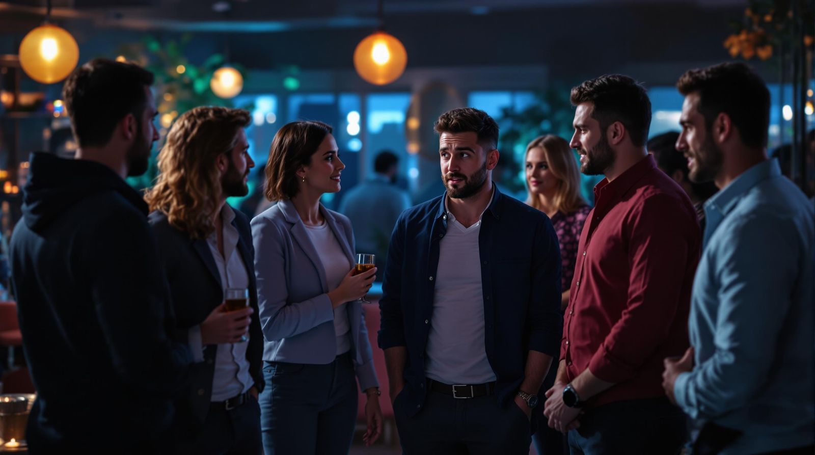 Nervous Man About to Speak at Party