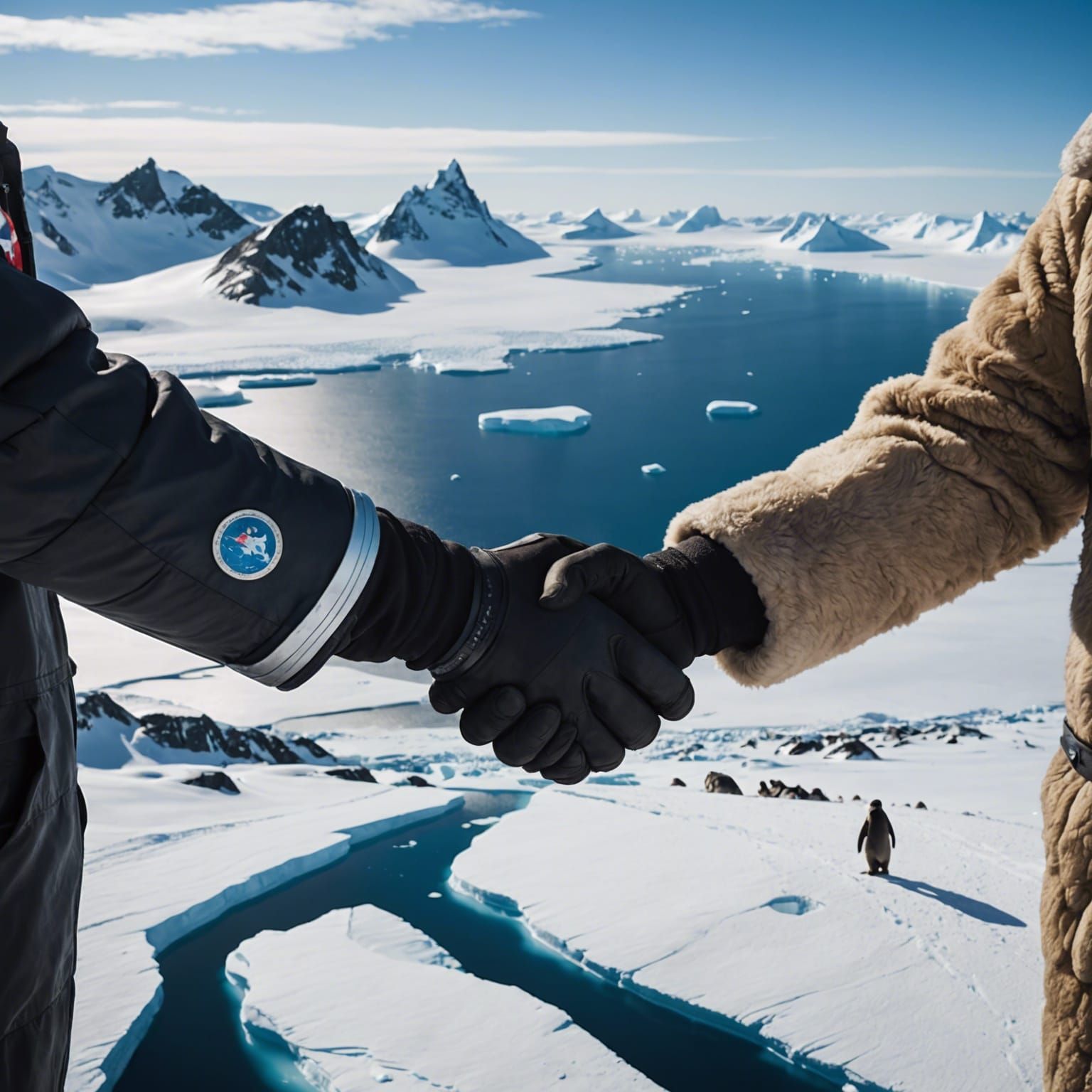 Antarctica and Hyperborea Unite in Symbolic Handshake