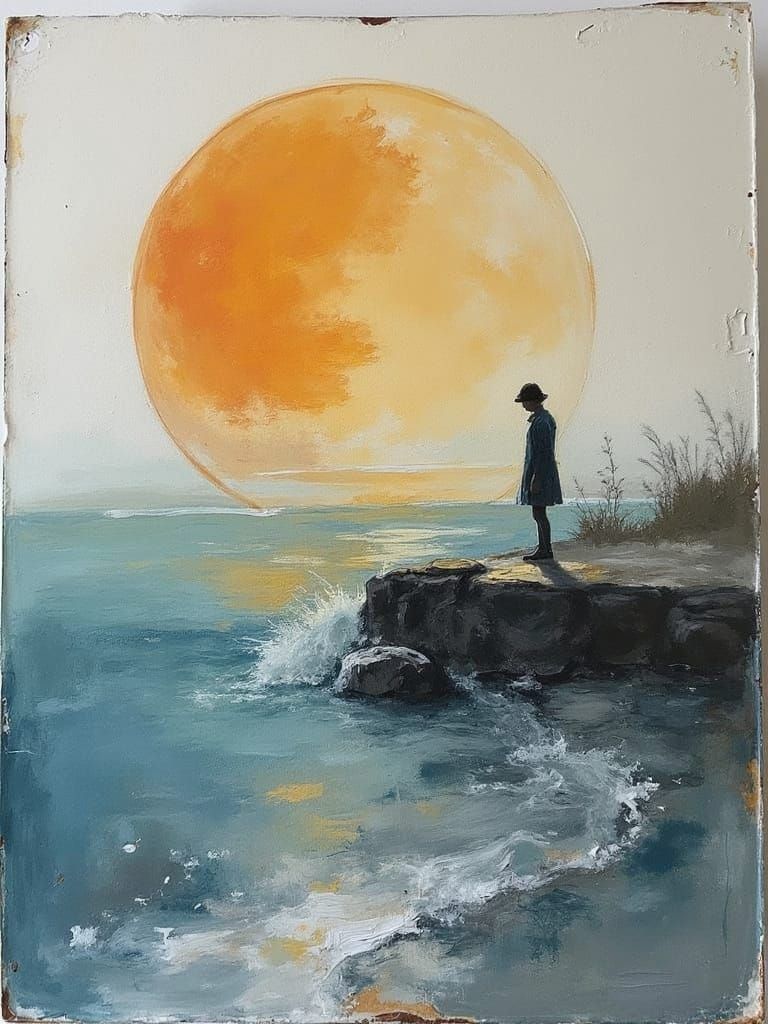 Acrylic Wash Painted on Glass Photoblocks - Who Knows?