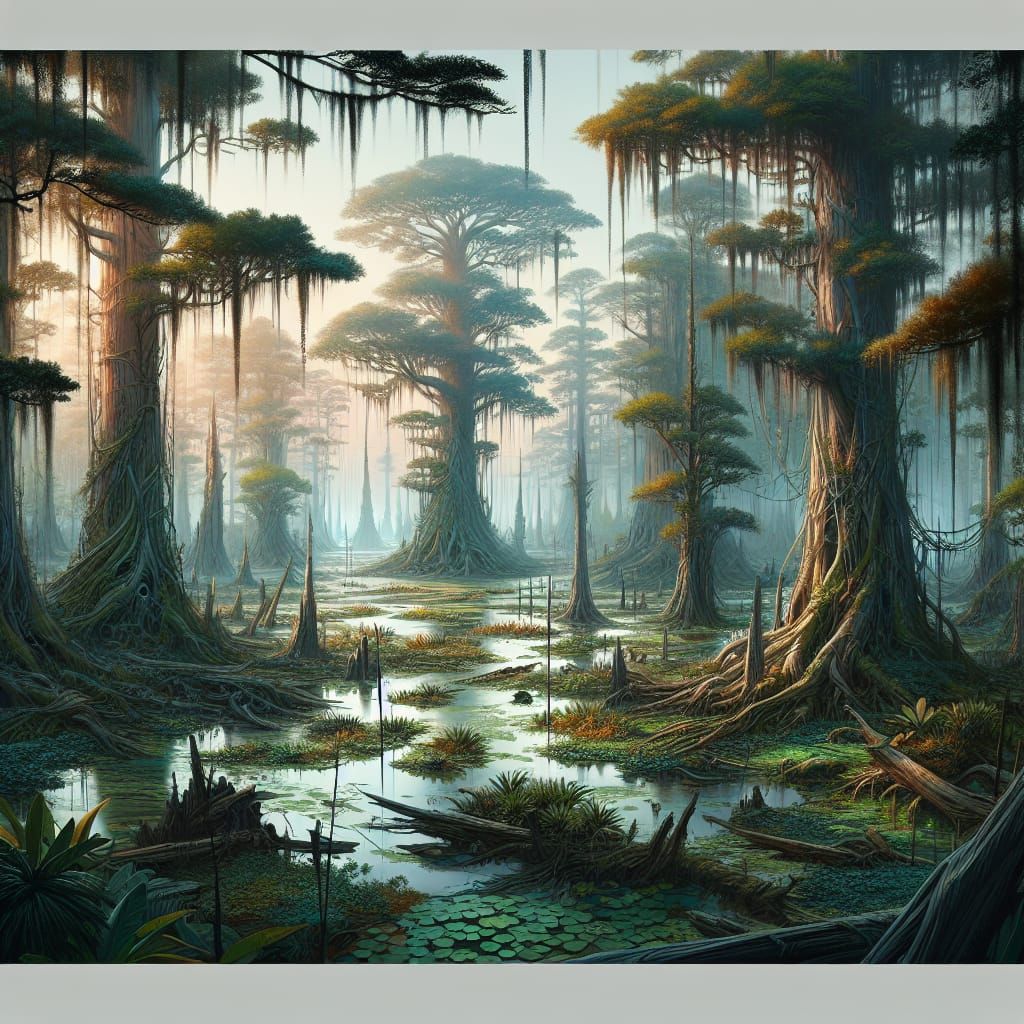 Fantasy Swamp Ecosystem Concept Art