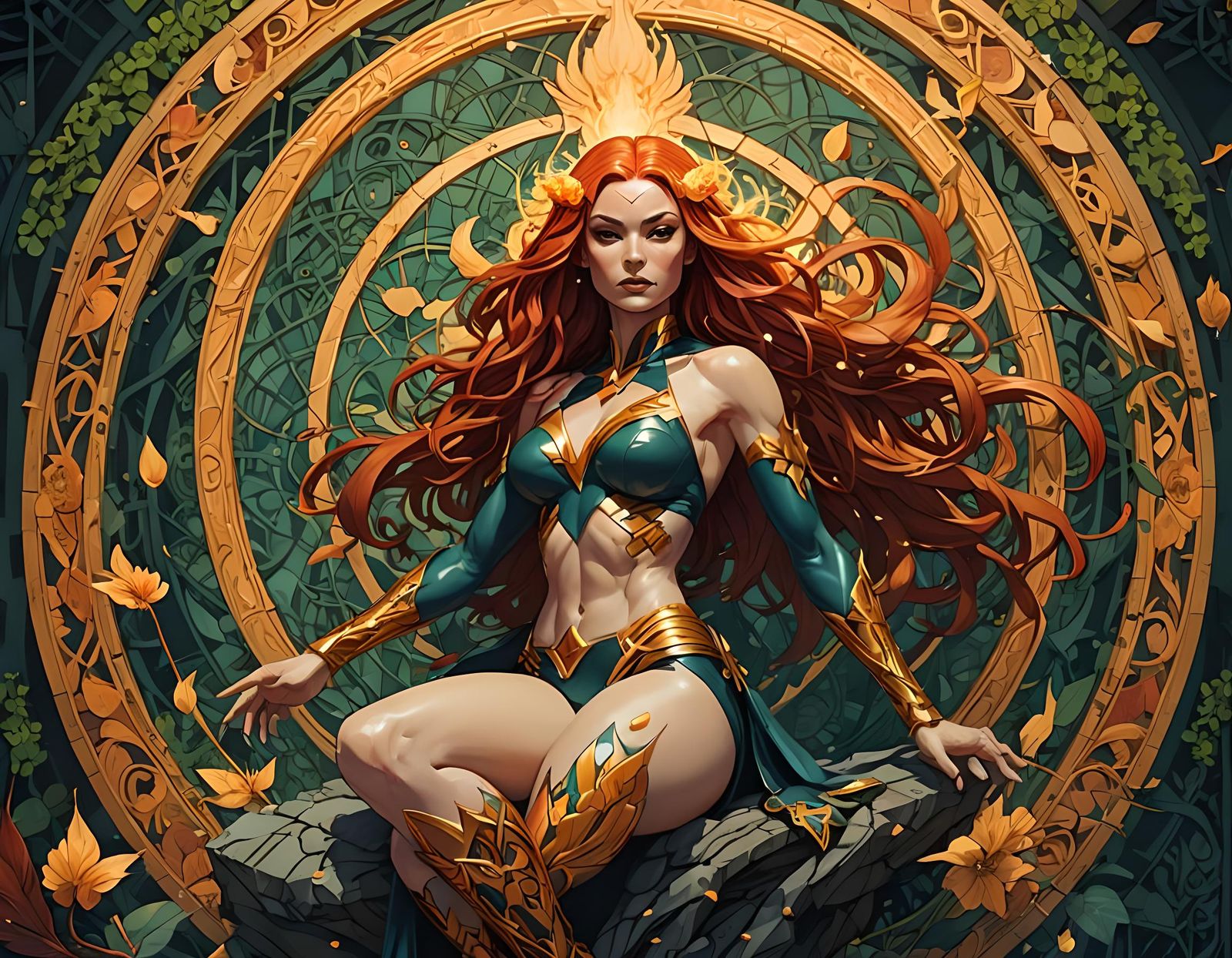 Phoenix from X-Men: Dynamic Digital Painting