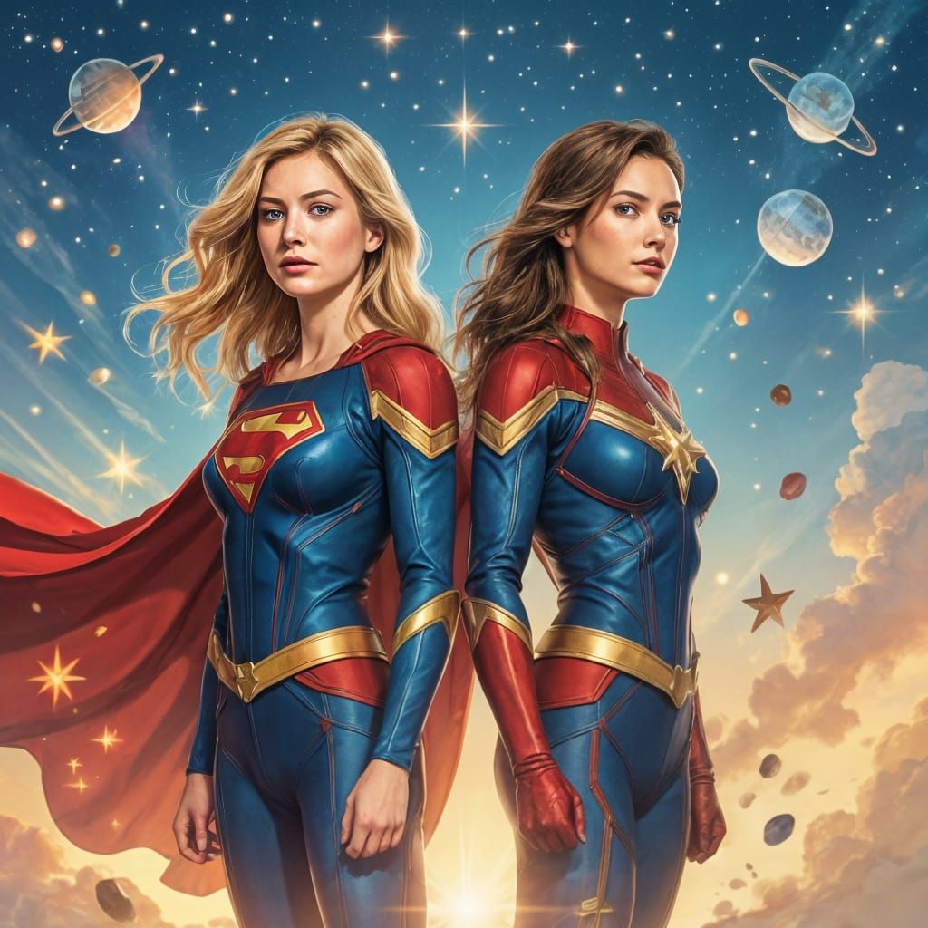 Supergirl and Captain Marvel Prepare for Space Battle