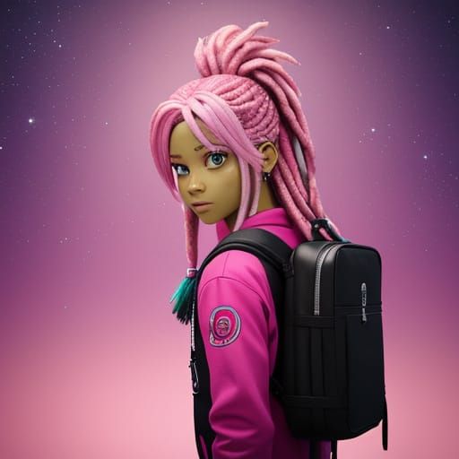 Pixar-Inspired Boy in Vibrant Pink Attire