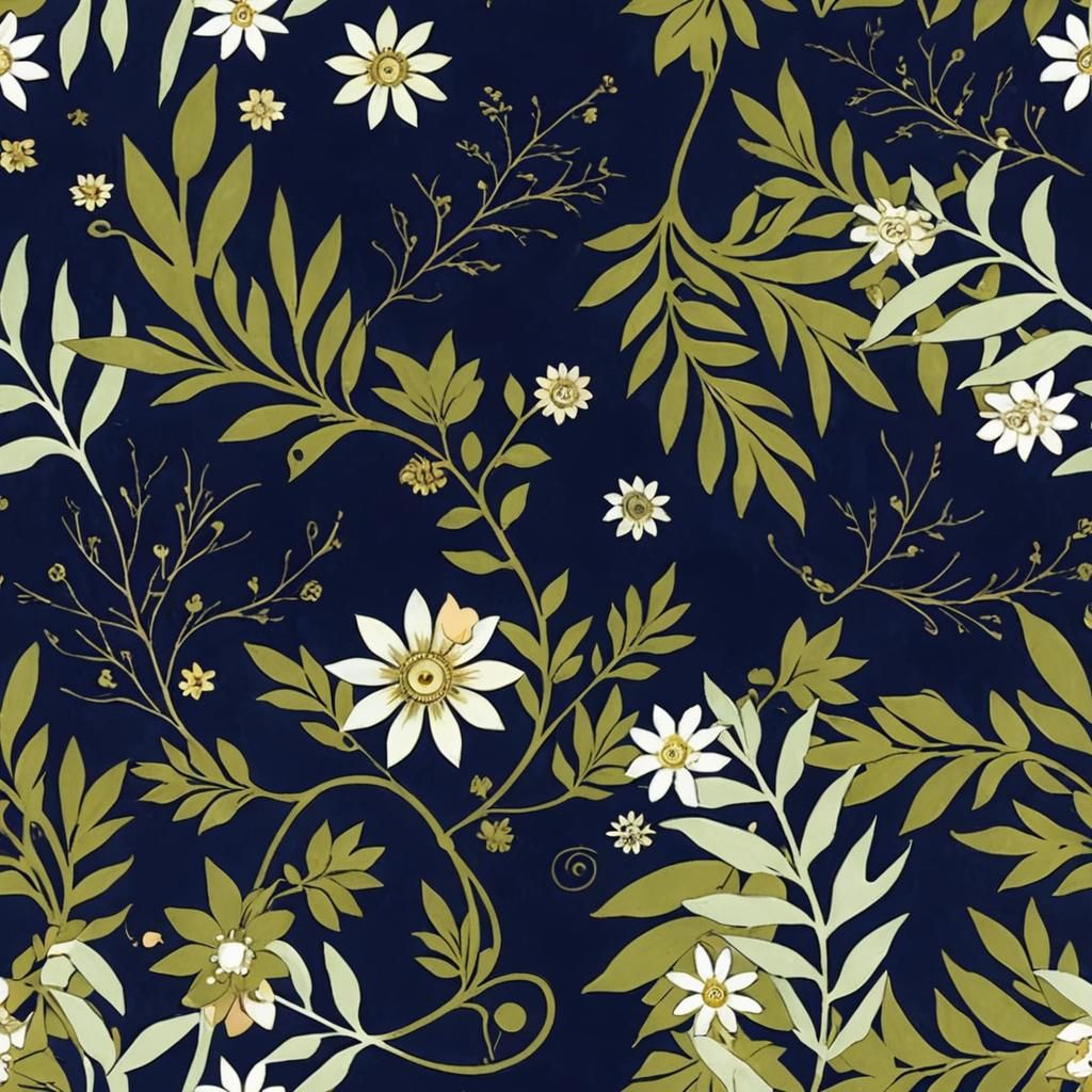 Art Nouveau Library with Dimly Lit Figure