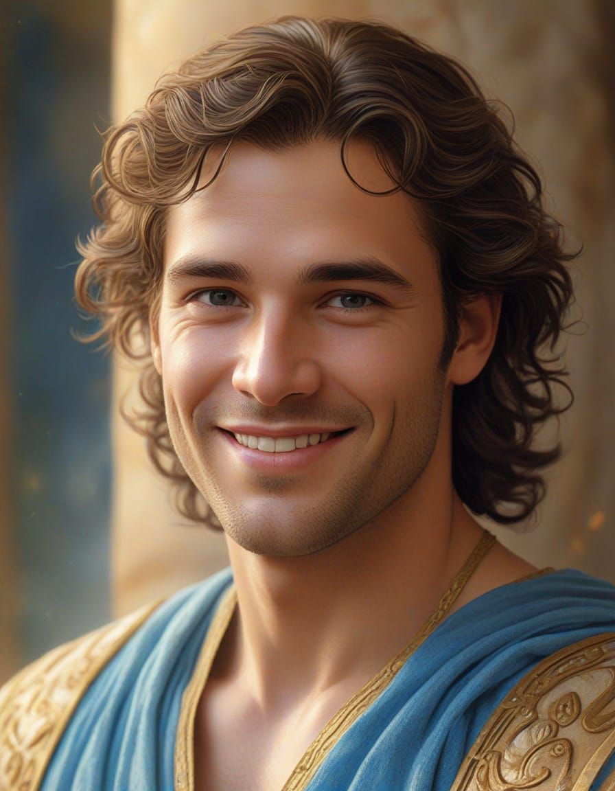 Ancient Greek Gentleman in Dreamy Landscape