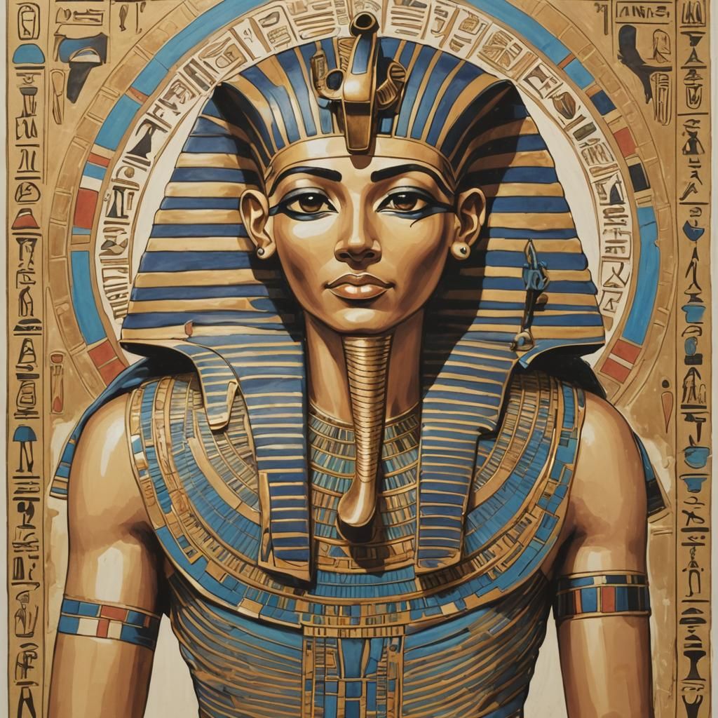 Egyptian Proverb: Gouache Painting of Immortality