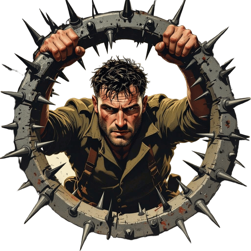 Survivor Climbs Through Spiked Hole