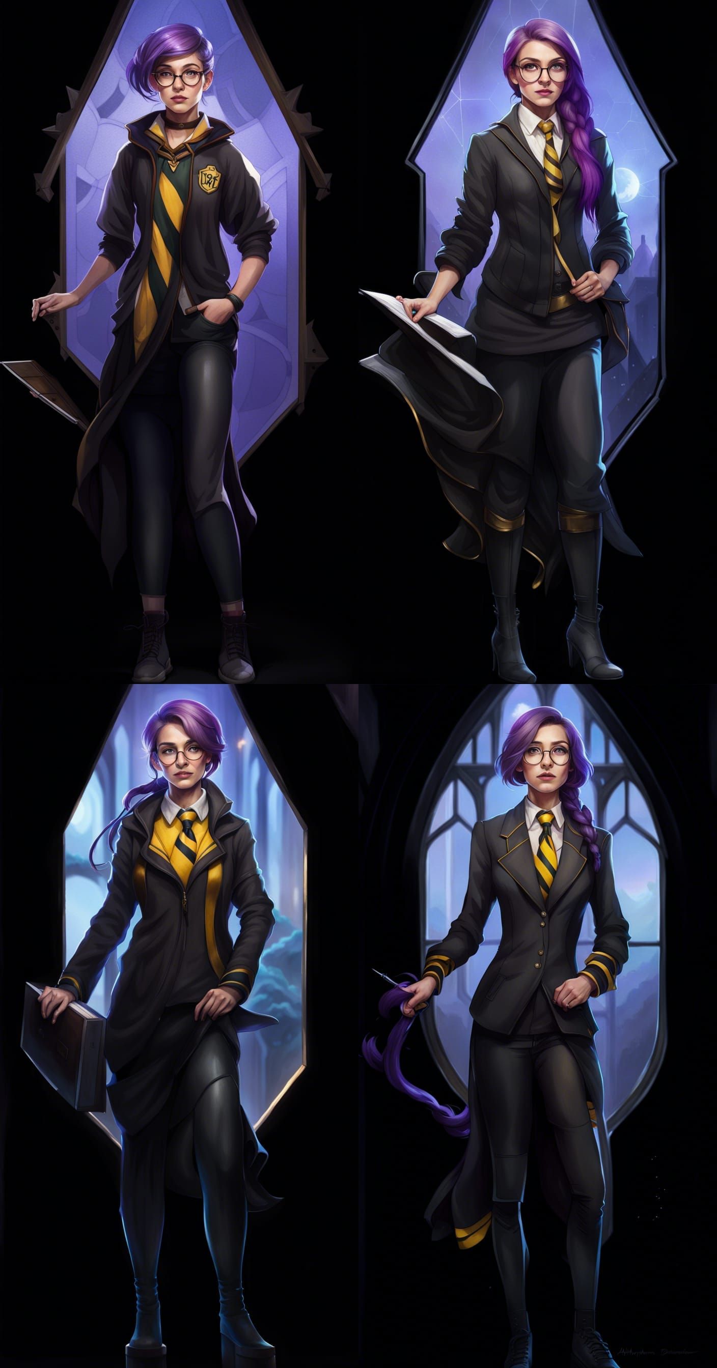 Hufflepuff Student Portrait in Art Nouveau Style