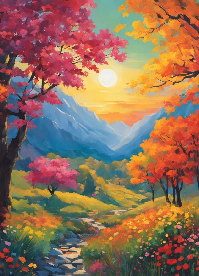 Dreamy Mountainous Landscape