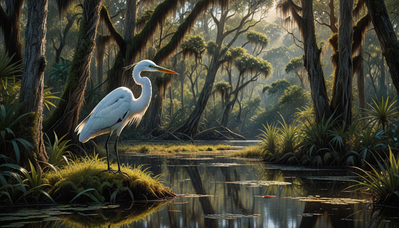 Vibrant Everglades Landscape in Hyper-Realistic Digital Art