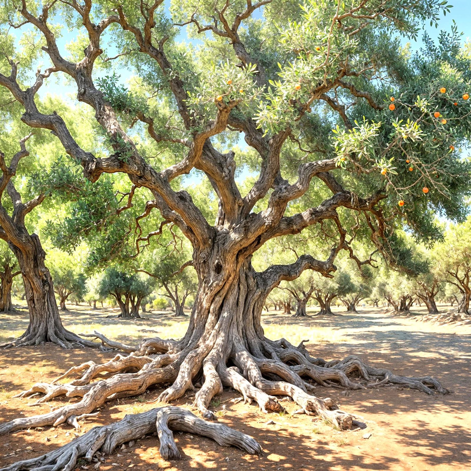 Longevity Olive Tree in Impressionist Style