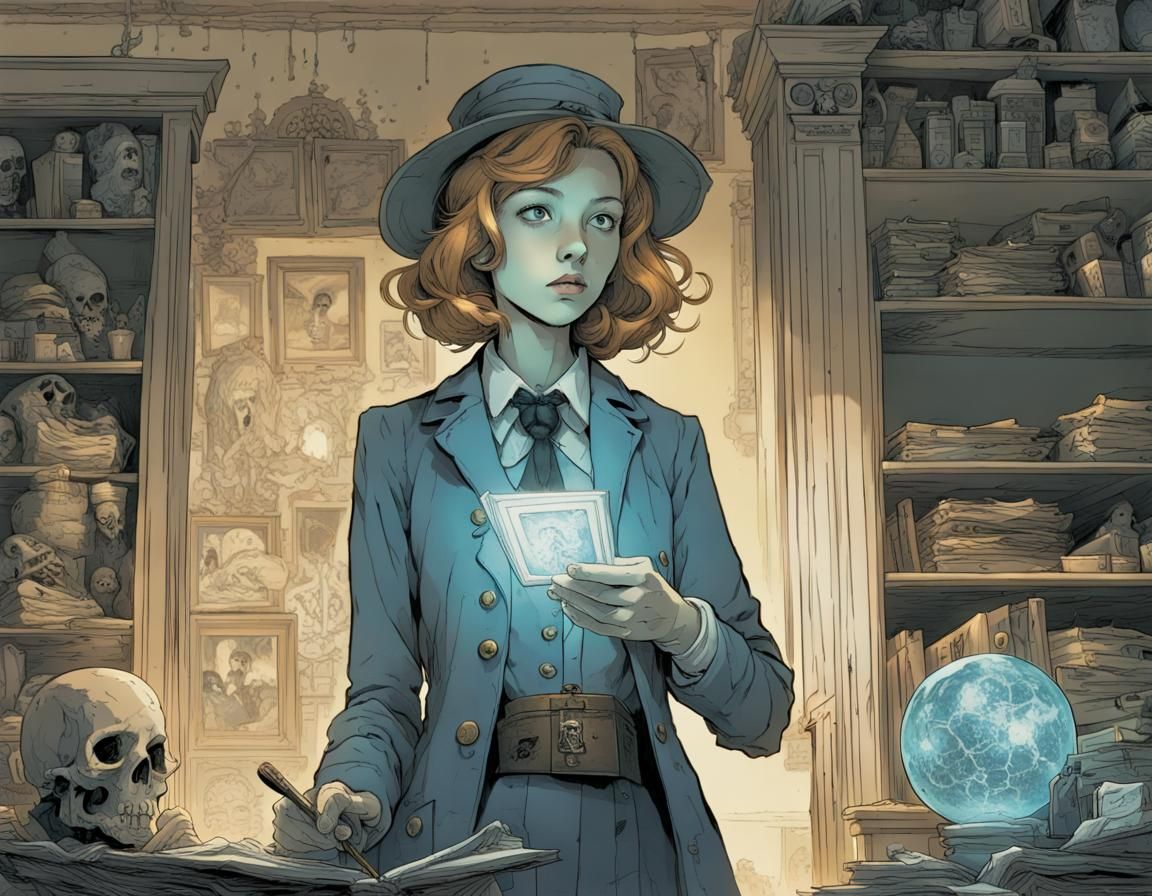 Nancy Drew Investigates Haunted Mansion, Horror Illustration
